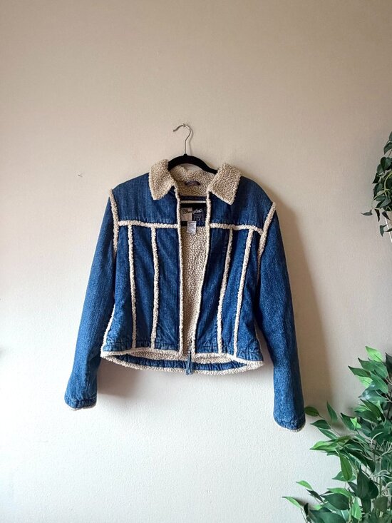 Wrangler Jackets & Blazers - Vintage western denim sherpa jacket by wrangler retro cozy